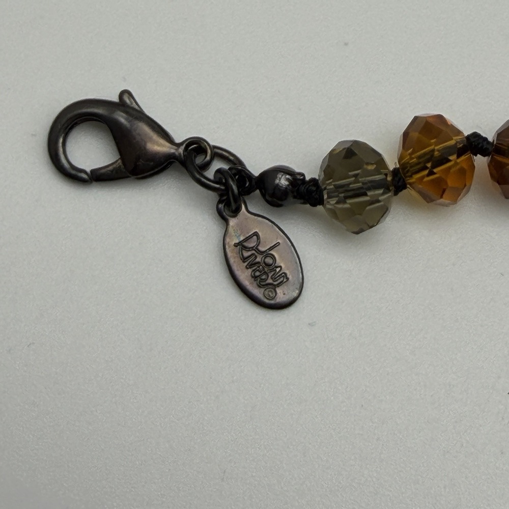 Joan Rivers Beaded Crystal Flapper Necklace 60" Long Adjustable Fall Colors AB - Picture 6 of 7